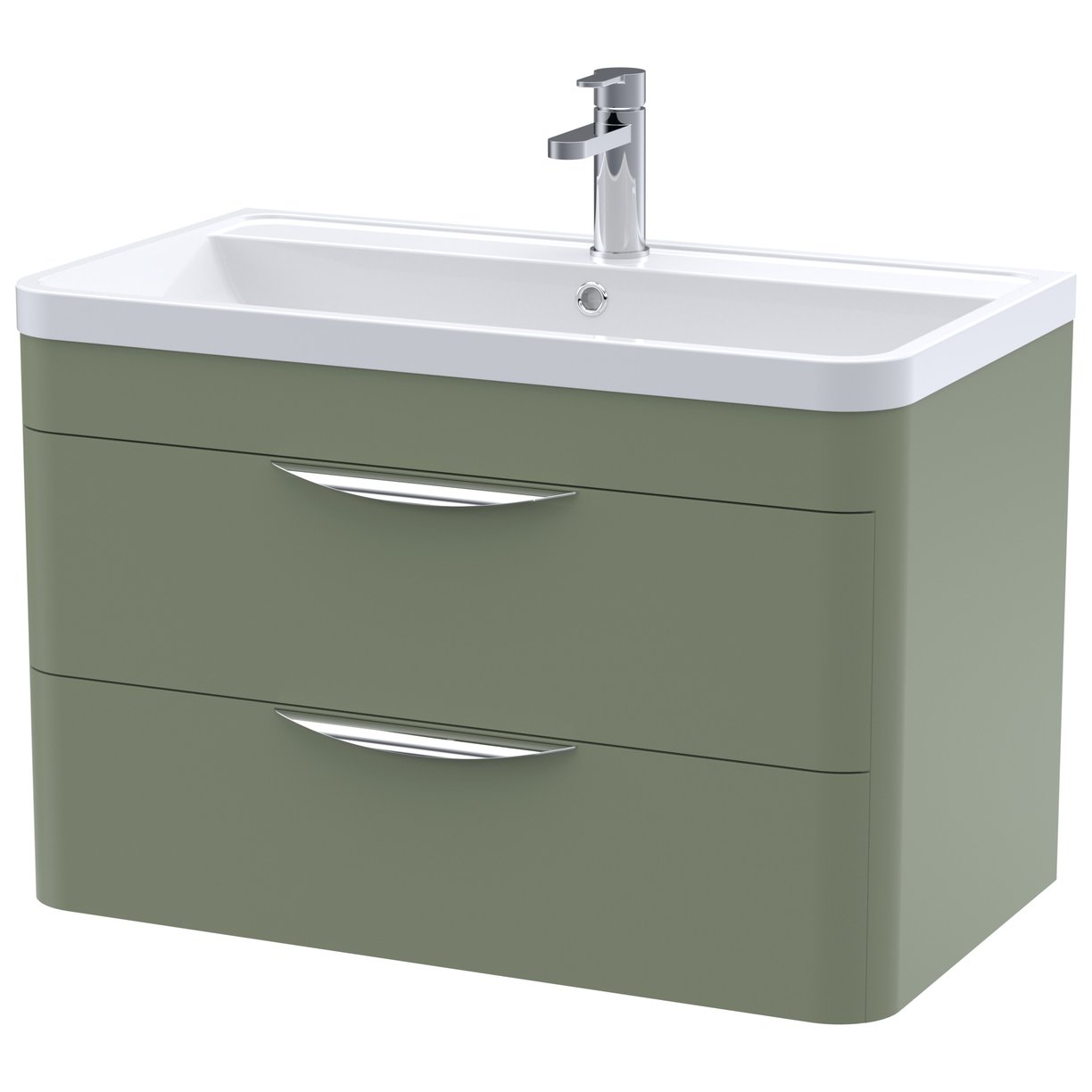 Parade 800mm Wall Hung 2-Drawer Vanity Unit & Polymarble Basin