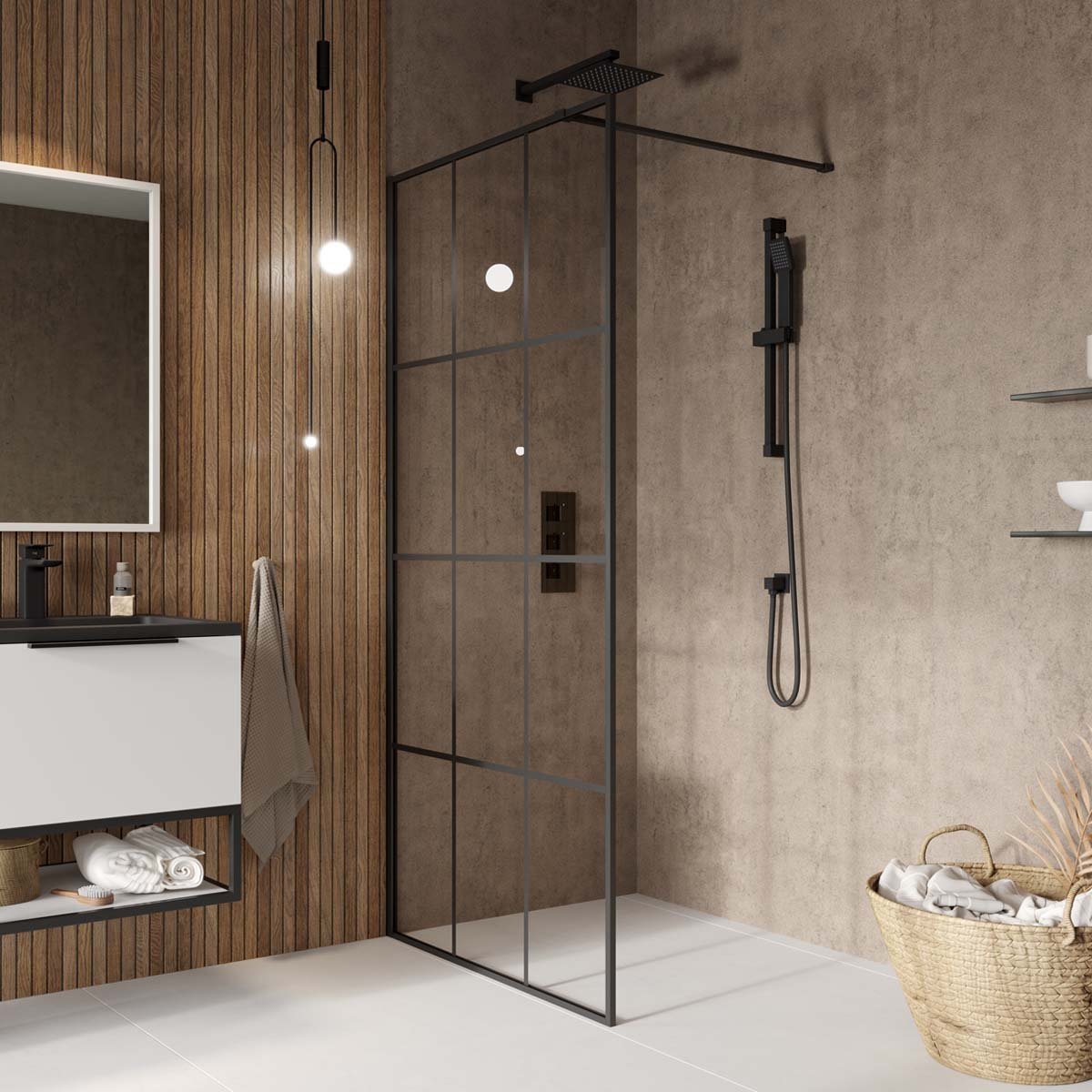 Forte Grid Wetroom Screen 1200mm