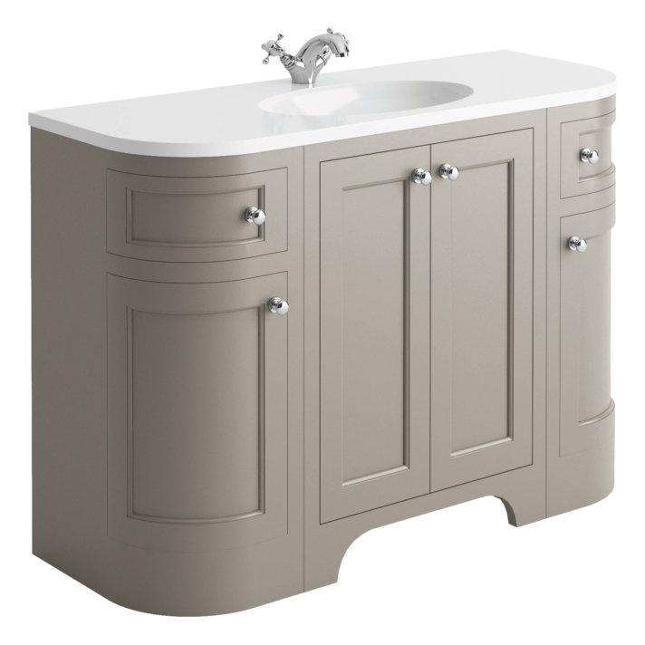 Brunswick 1200 Curved Floor Standing Vanity Unit & Basin