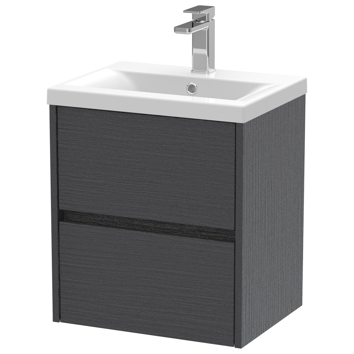 Havana 500mm Wall Hung 2-Drawer Vanity Unit & Mid-Edge Ceramic Basin