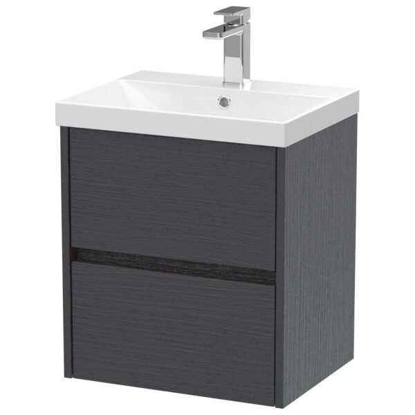 Havana 500mm Wall Hung 2-Drawer Vanity Unit & Thin-Edge Ceramic Basin