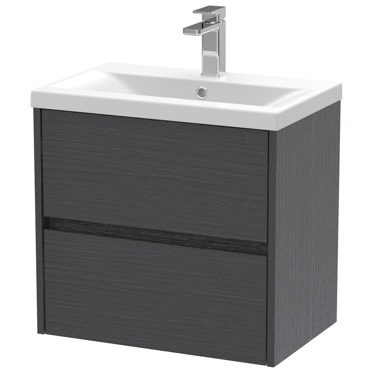 Havana 600mm Wall Hung 2-Drawer Vanity Unit & Mid-Edge Ceramic Basin