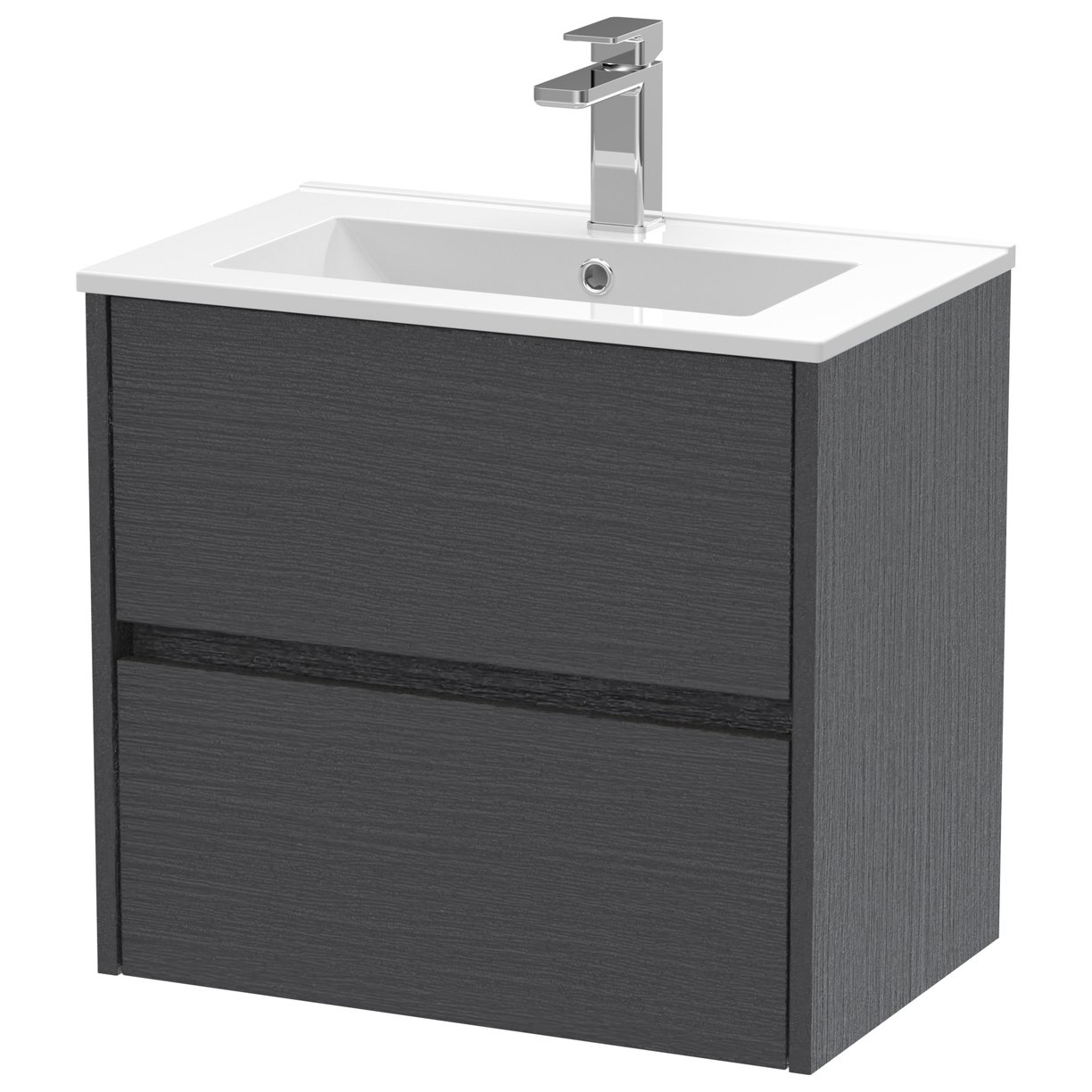 Havana 600mm Wall Hung 2-Drawer Vanity Unit & Minimalist Ceramic Basin
