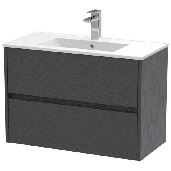 Havana 800mm Wall Hung 2-Drawer Vanity Unit & Minimalist Ceramic Basin