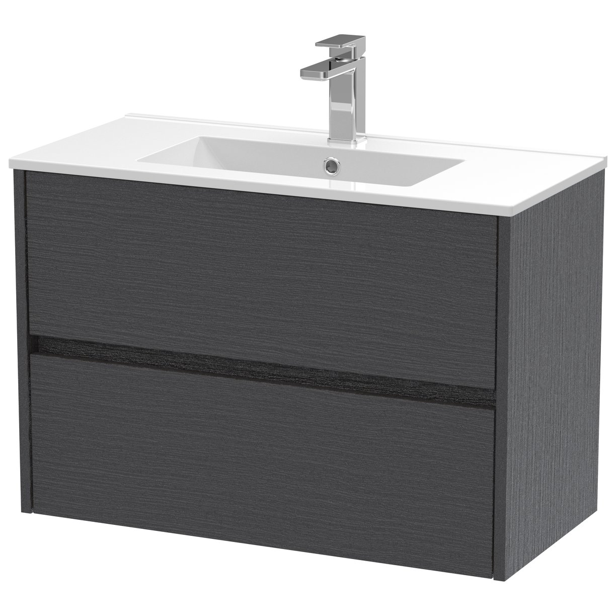 Havana 800mm Wall Hung 2-Drawer Vanity Unit & Minimalist Ceramic Basin