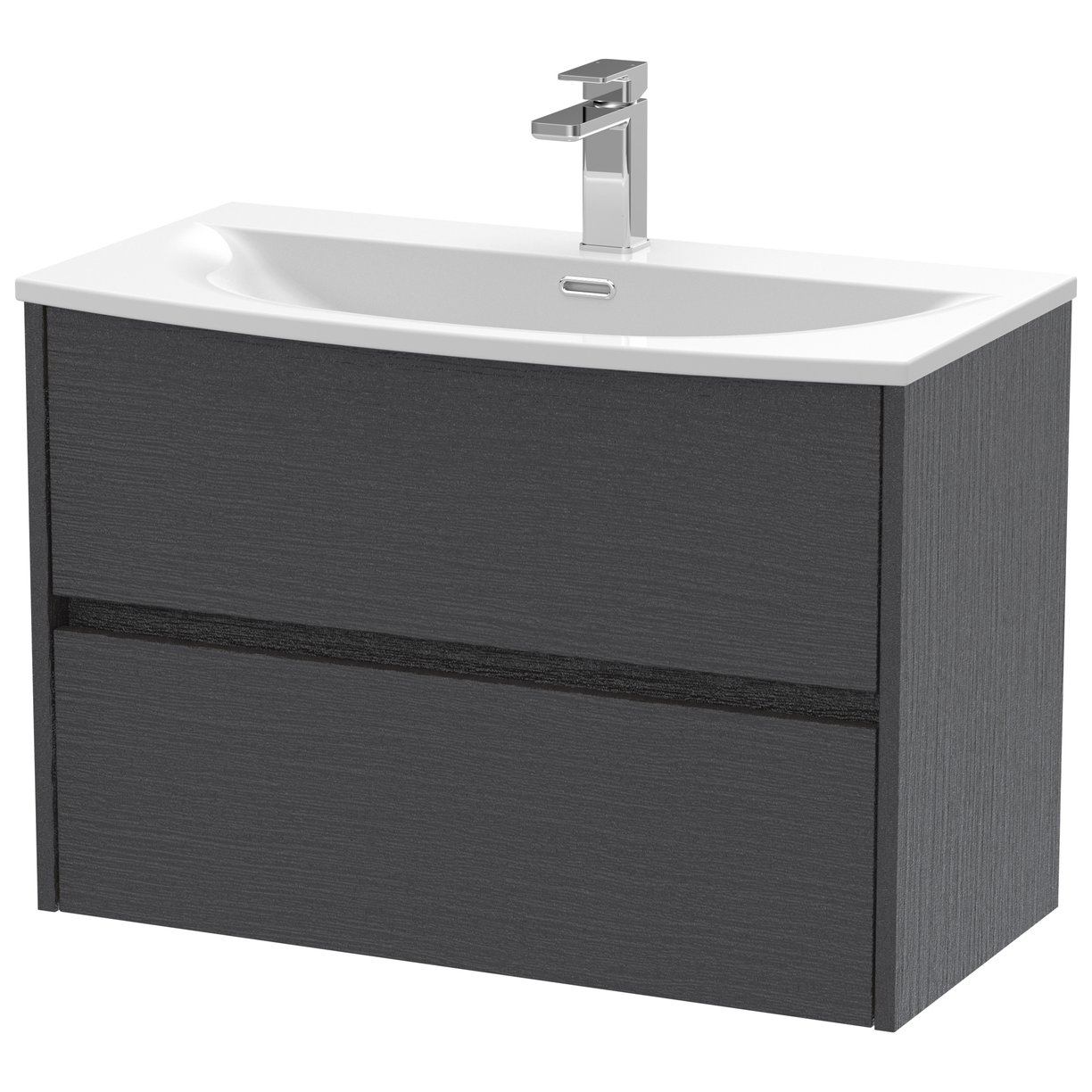 Havana 800mm Wall Hung 2-Drawer Vanity Unit & Curved Ceramic Basin