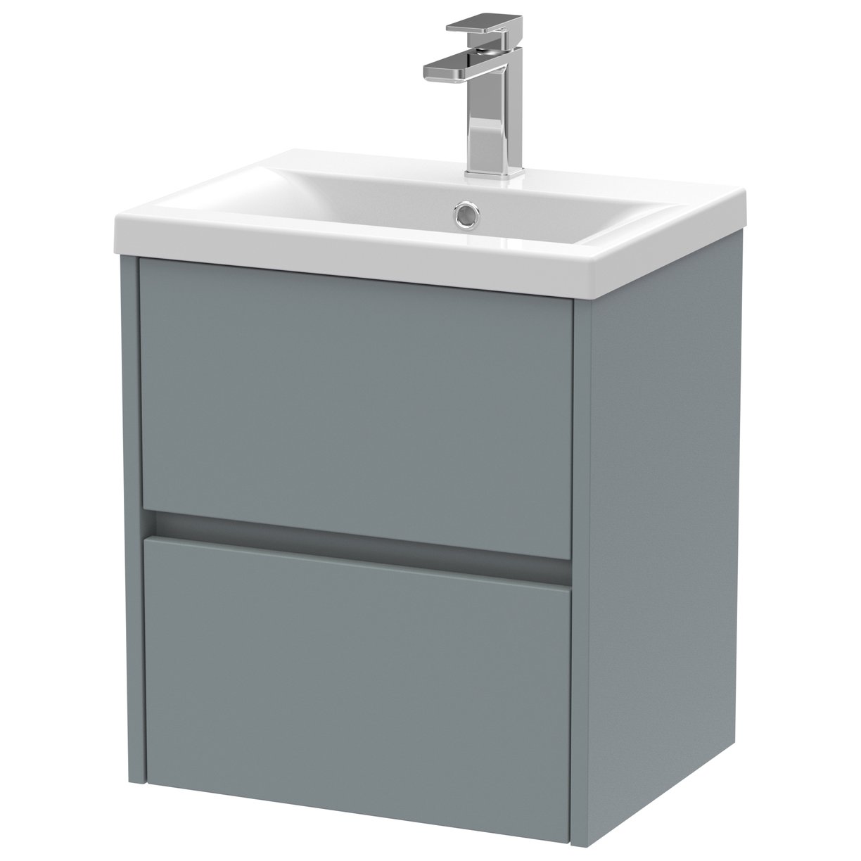 Havana 500mm Wall Hung 2-Drawer Vanity Unit & Mid-Edge Ceramic Basin