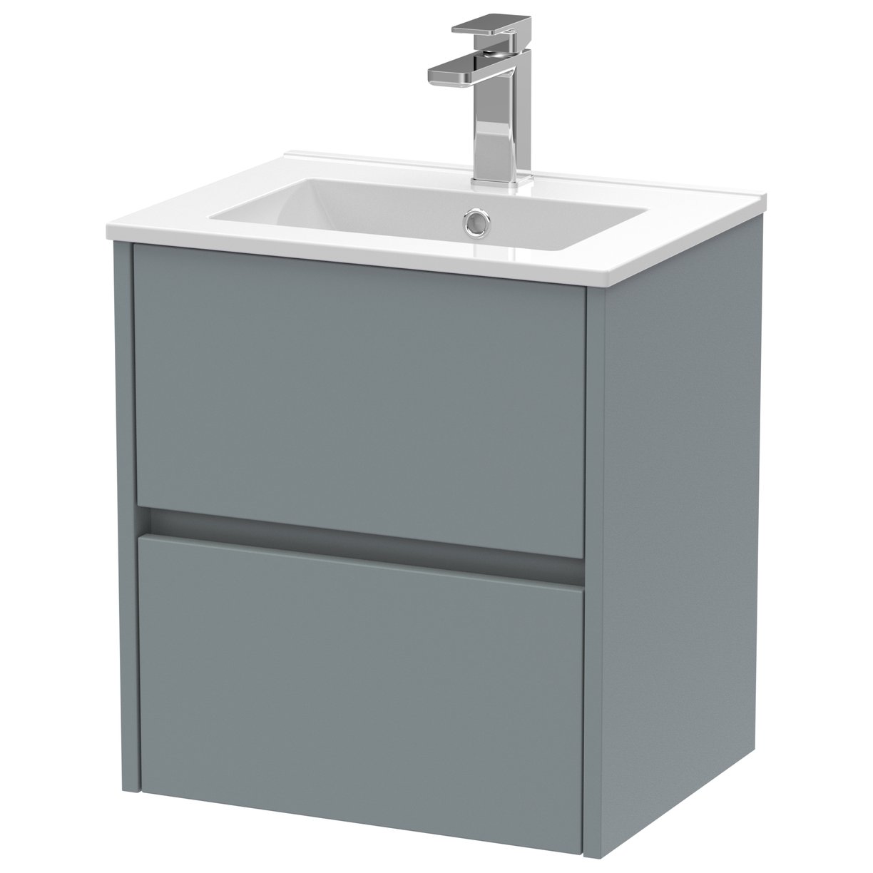 Havana 500mm Wall Hung 2-Drawer Vanity Unit & Minimalist Ceramic Basin
