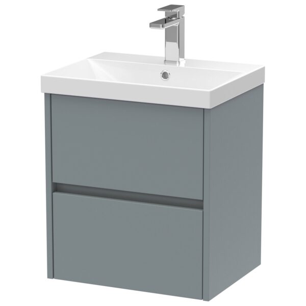 Havana 500mm Wall Hung 2-Drawer Vanity Unit & Thin-Edge Ceramic Basin