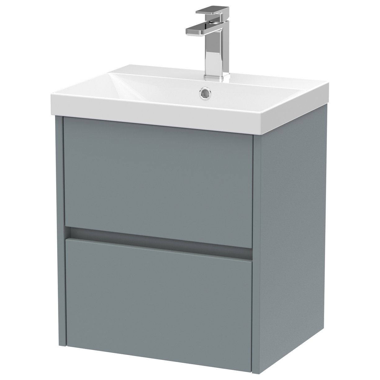 Havana 500mm Wall Hung 2-Drawer Vanity Unit & Thin-Edge Ceramic Basin
