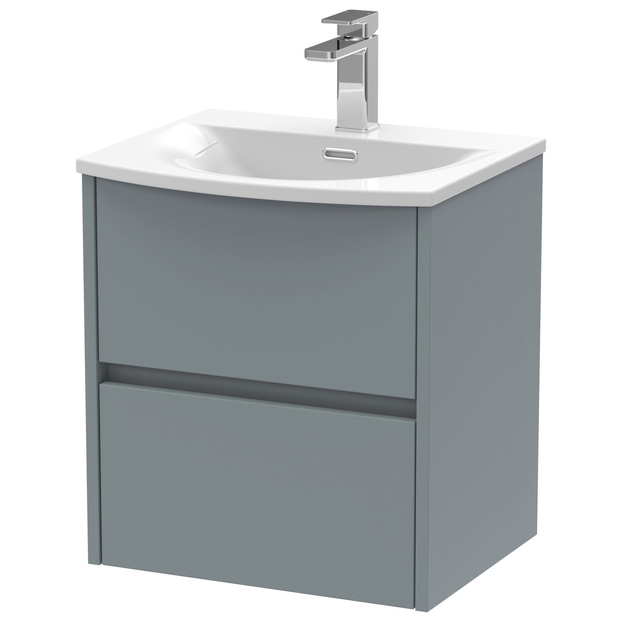 Havana 500mm Wall Hung 2-Drawer Vanity Unit & Curved Ceramic Basin