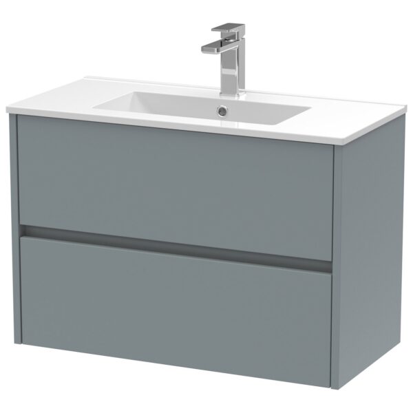 Havana 800mm Wall Hung 2-Drawer Vanity Unit & Minimalist Ceramic Basin