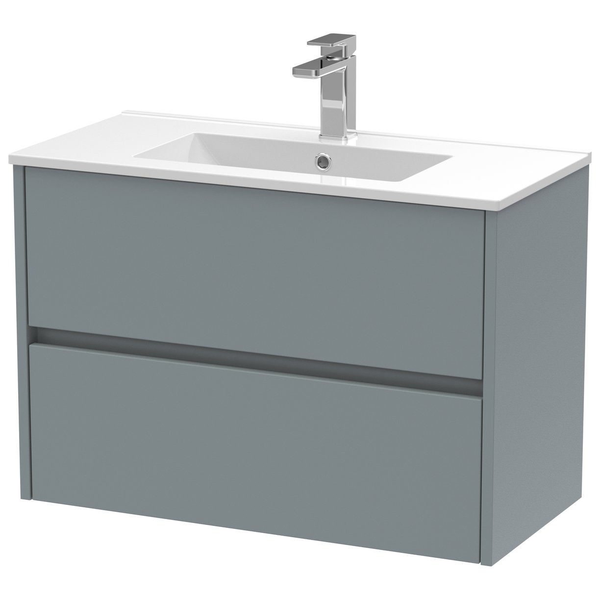 Havana 800mm Wall Hung 2-Drawer Vanity Unit & Minimalist Ceramic Basin