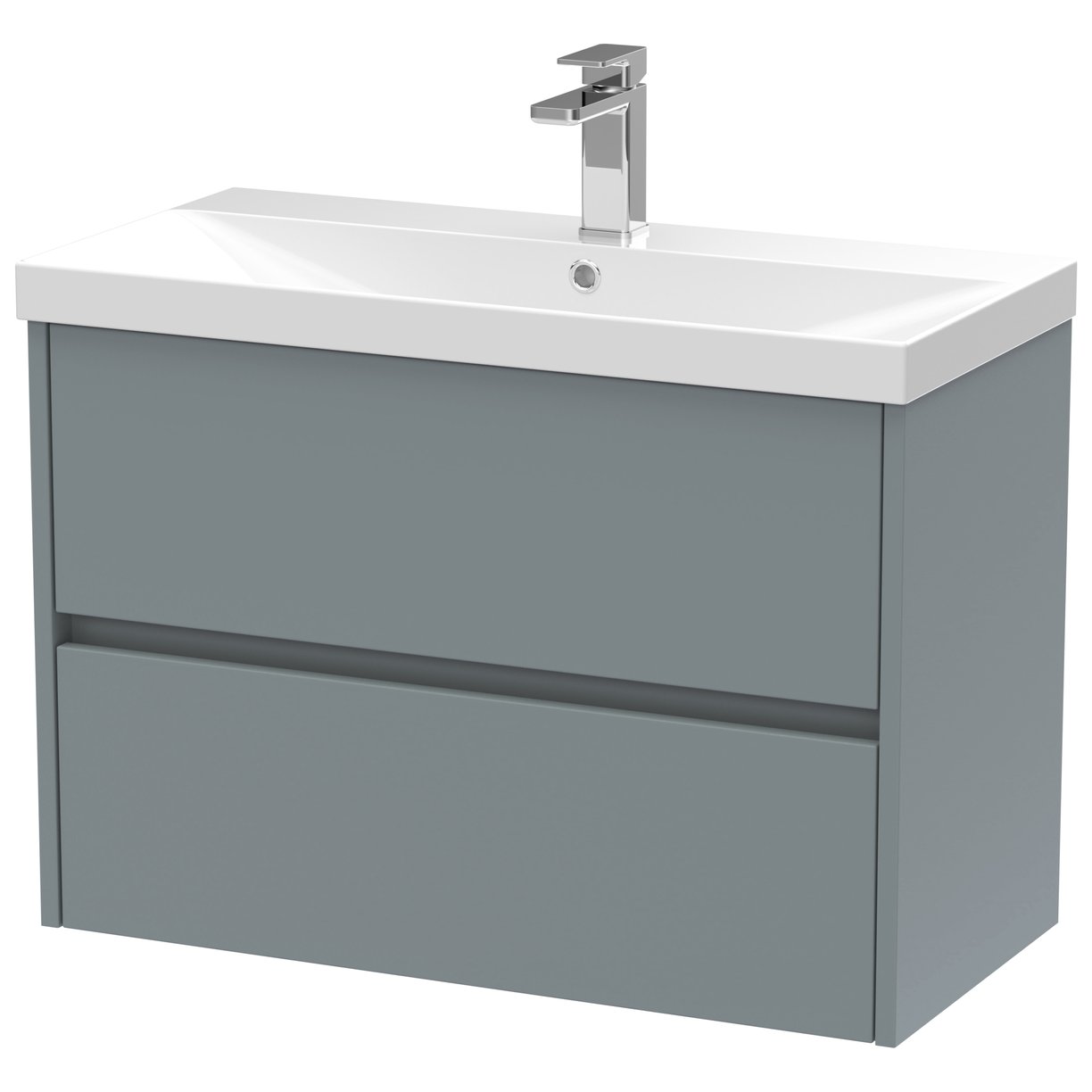 Havana 800mm Wall Hung 2-Drawer Vanity Unit & Thin-Edge Ceramic Basin