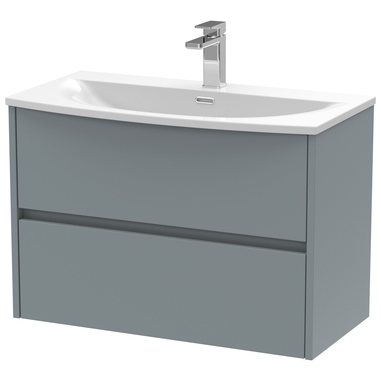 Havana 800mm Wall Hung 2-Drawer Vanity Unit & Curved Ceramic Basin