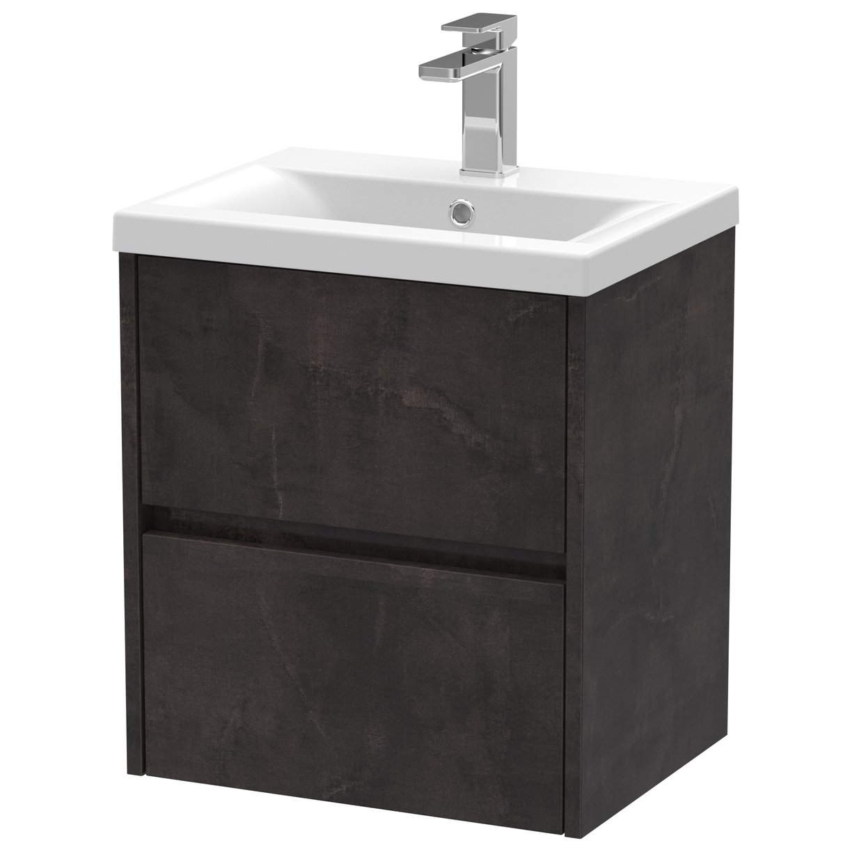 Havana 500mm Wall Hung 2-Drawer Vanity Unit & Mid-Edge Ceramic Basin