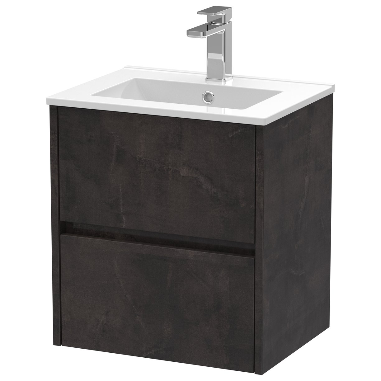 Havana 500mm Wall Hung 2-Drawer Vanity Unit & Minimalist Ceramic Basin