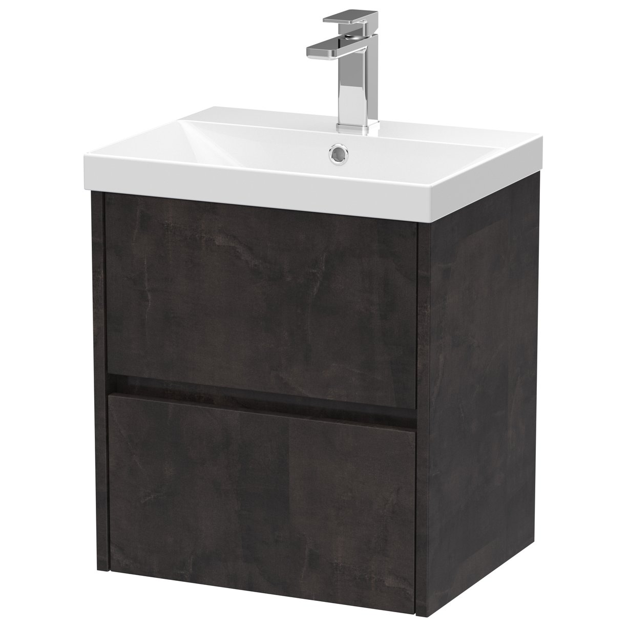 Havana 500mm Wall Hung 2-Drawer Vanity Unit & Thin-Edge Ceramic Basin