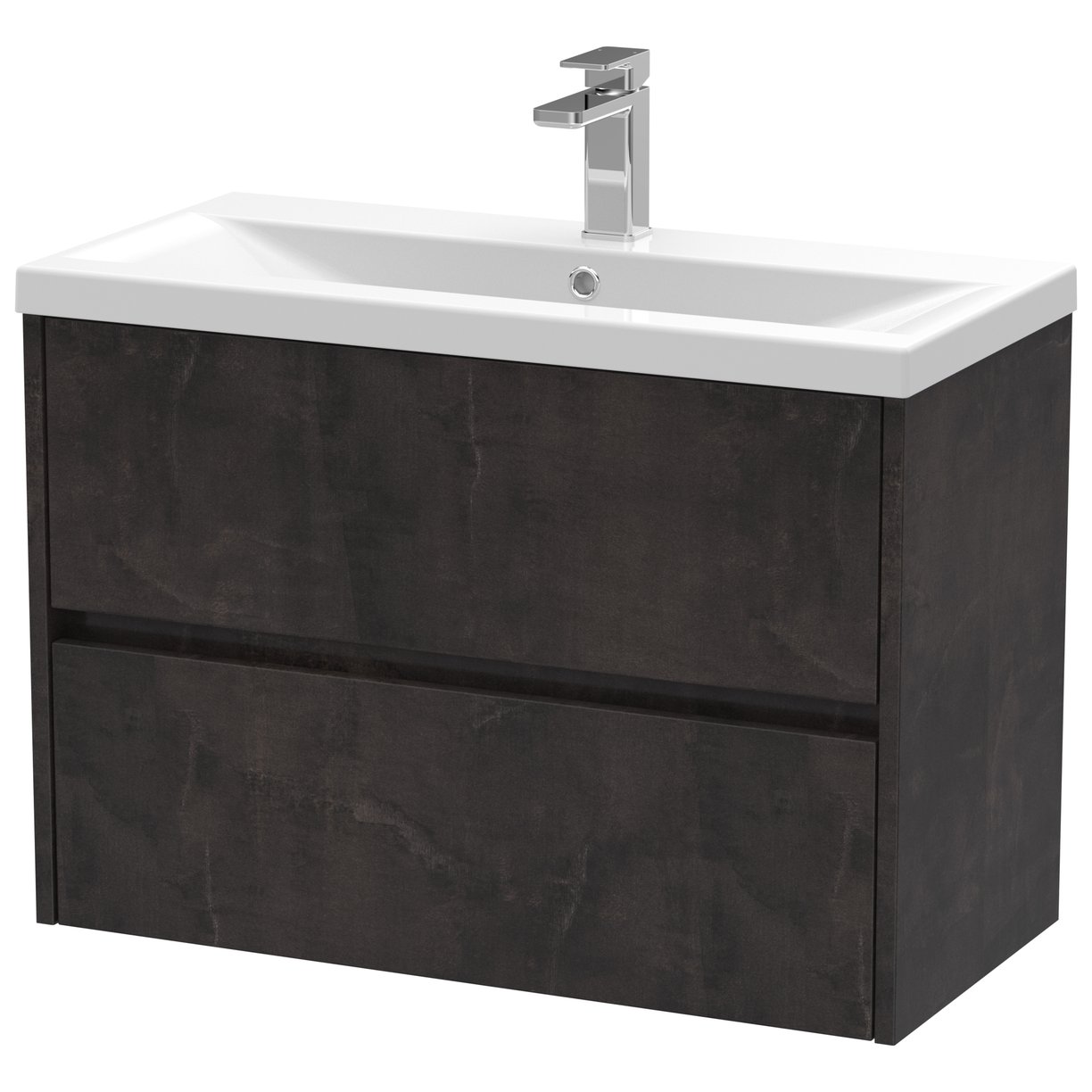 Havana 800mm Wall Hung 2-Drawer Vanity Unit & Mid-Edge Ceramic Basin