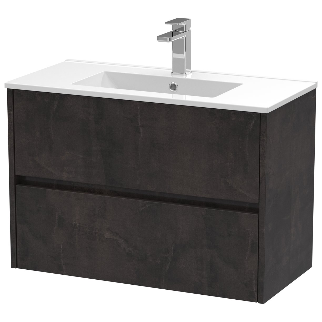 Havana 800mm Wall Hung 2-Drawer Vanity Unit & Minimalist Ceramic Basin