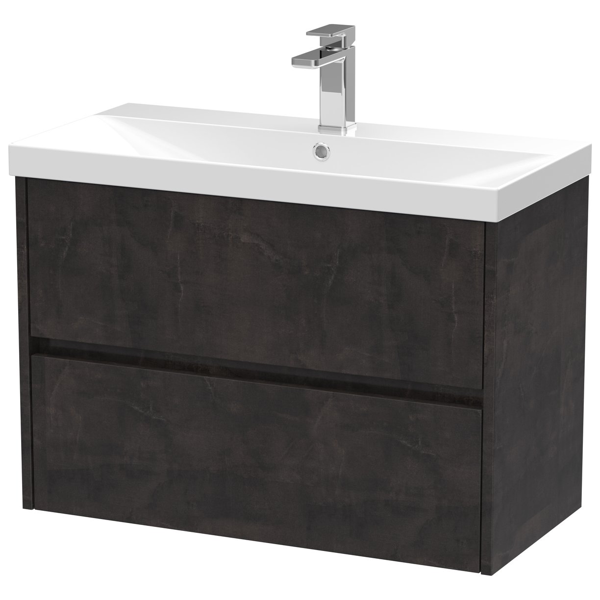 Havana 800mm Wall Hung 2-Drawer Vanity Unit & Thin-Edge Ceramic Basin