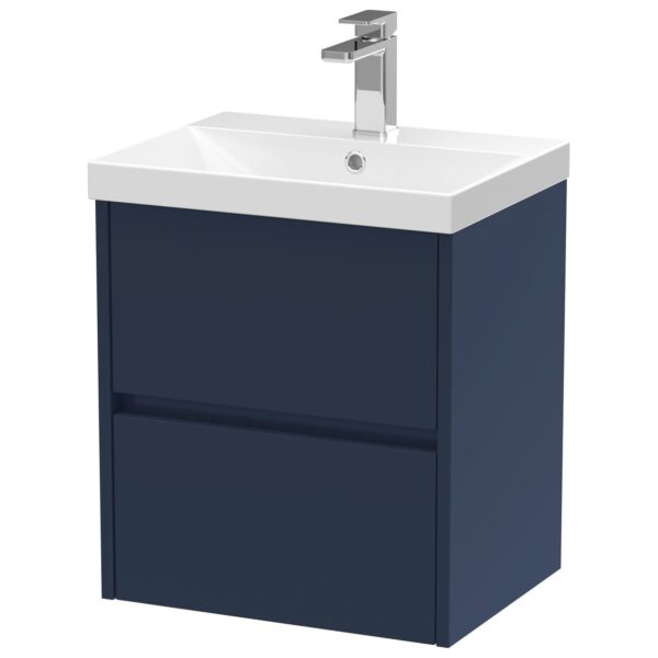 Havana 500mm Wall Hung 2-Drawer Vanity Unit & Thin-Edge Ceramic Basin