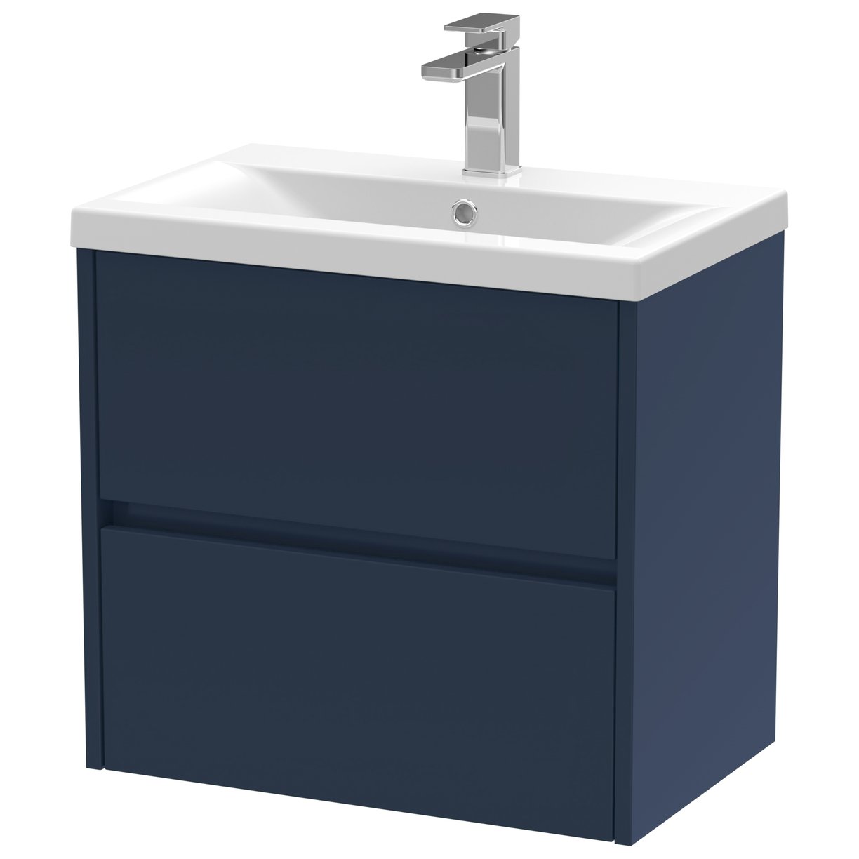 Havana 600mm Wall Hung 2-Drawer Vanity Unit & Mid-Edge Ceramic Basin
