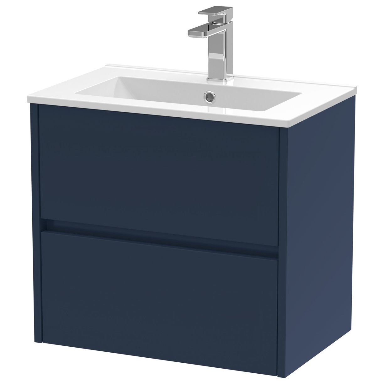 Havana 600mm Wall Hung 2-Drawer Vanity Unit & Minimalist Ceramic Basin