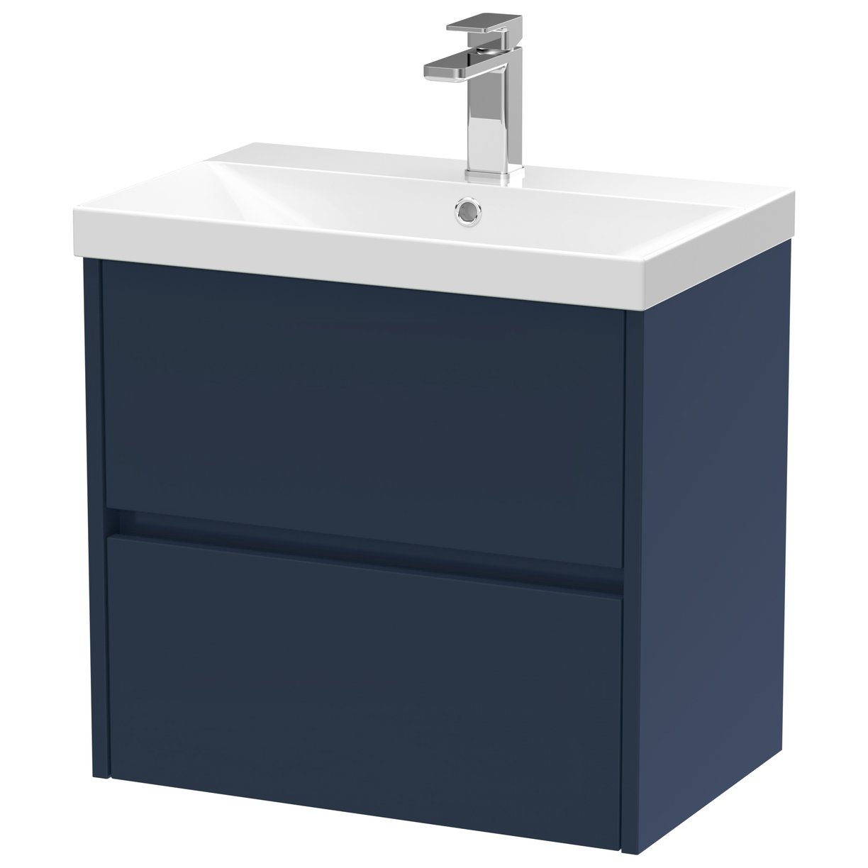 Havana 600mm Wall Hung 2-Drawer Vanity Unit & Thin-Edge Ceramic Basin