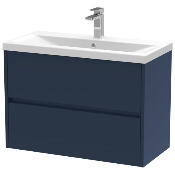 Havana 800mm Wall Hung 2-Drawer Vanity Unit & Mid-Edge Ceramic Basin