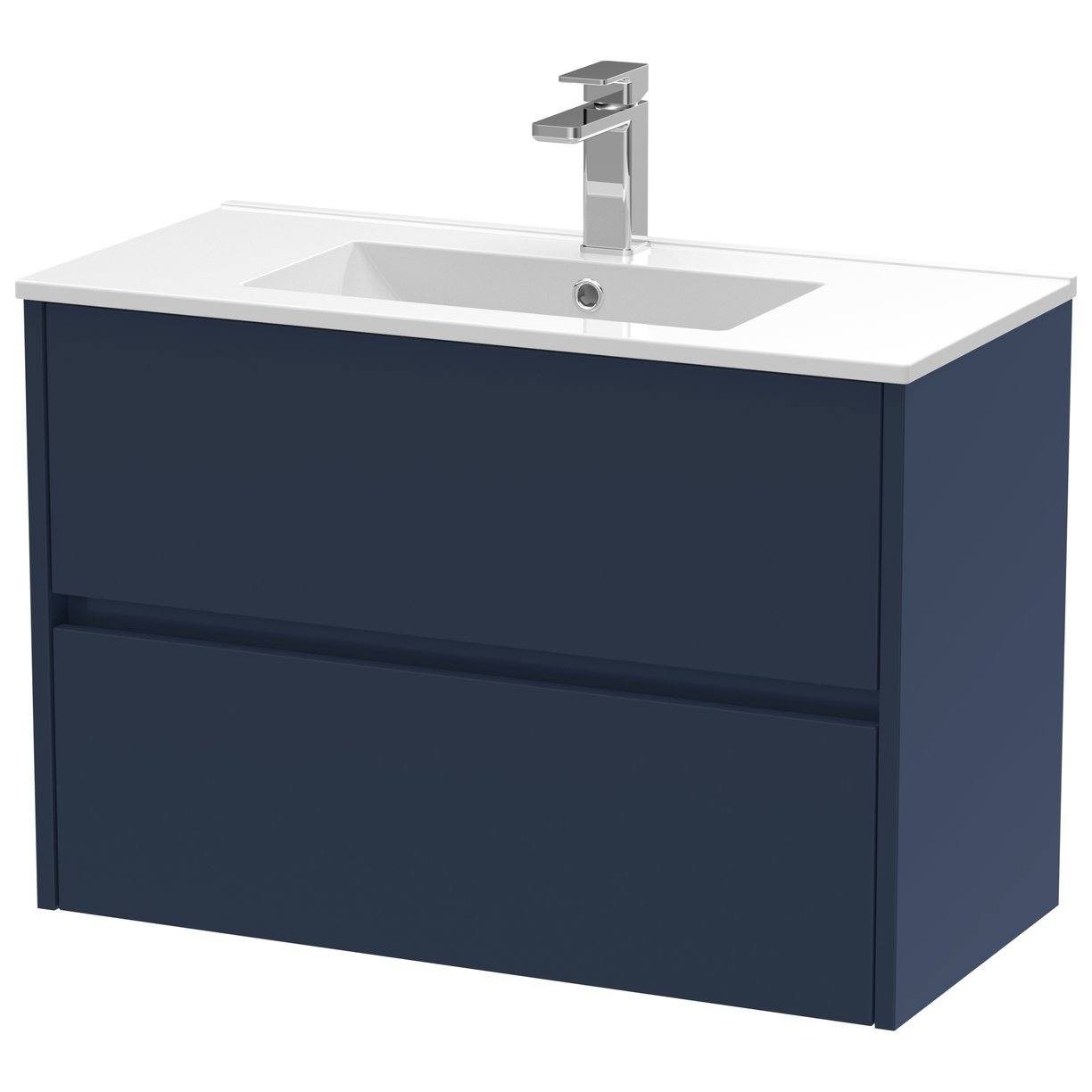 Havana 800mm Wall Hung 2-Drawer Vanity Unit & Minimalist Ceramic Basin