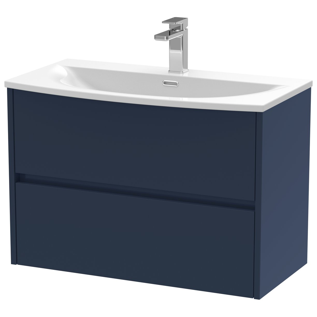 Havana 800mm Wall Hung 2-Drawer Vanity Unit & Curved Ceramic Basin