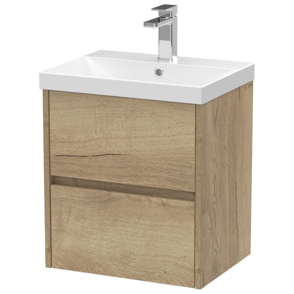 Havana 500mm Wall Hung 2-Drawer Vanity Unit & Thin-Edge Ceramic Basin