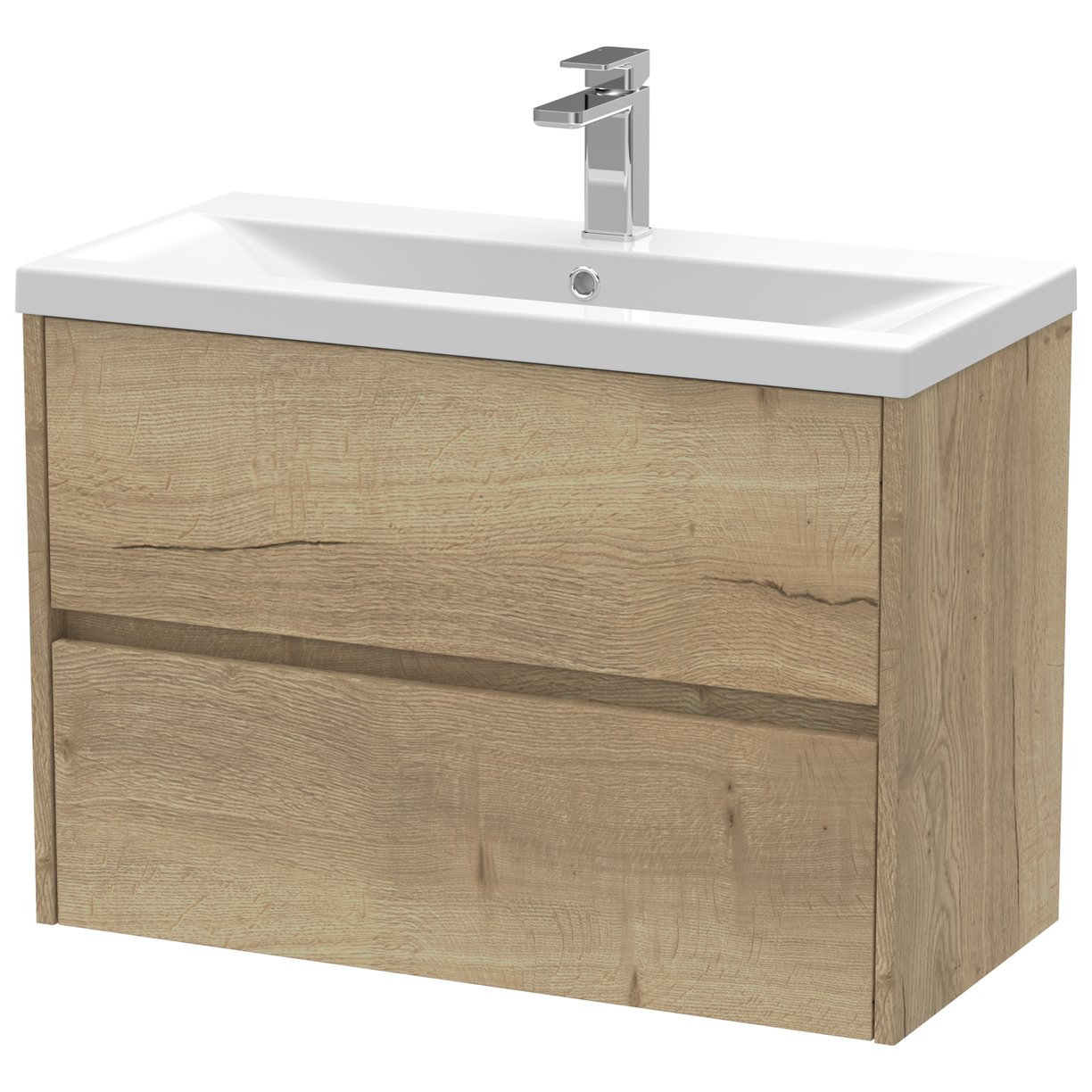 Havana 800mm Wall Hung 2-Drawer Vanity Unit & Mid-Edge Ceramic Basin