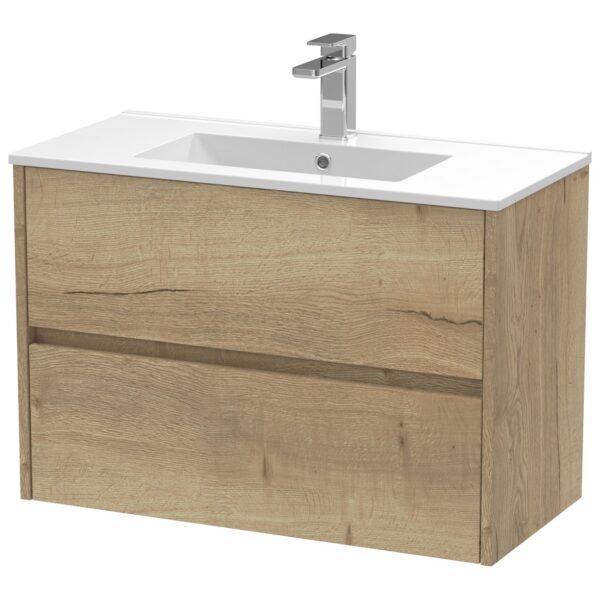 Havana 800mm Wall Hung 2-Drawer Vanity Unit & Minimalist Ceramic Basin