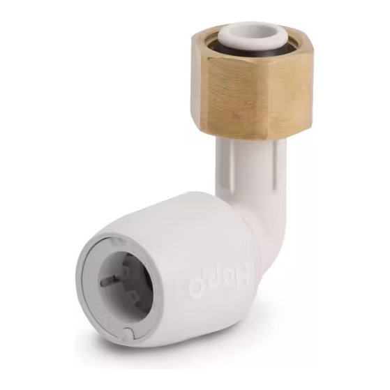 Hep2O Bent Tap Connector 90° 15mm x ½"