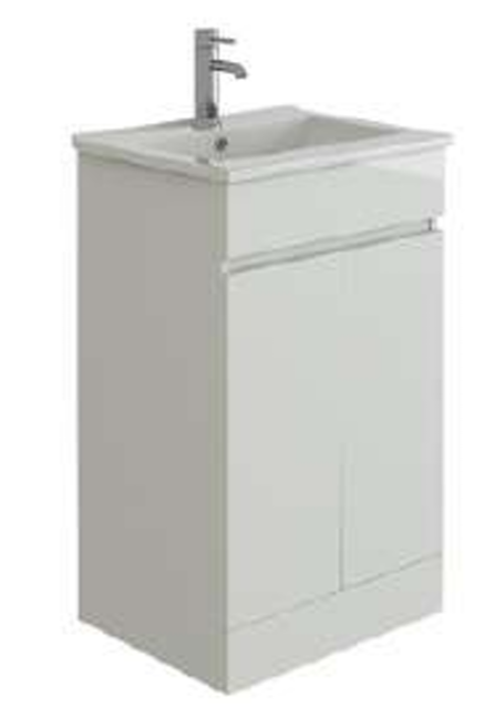 Vittoria 500 2 Door Gloss White Handless Vanity Unit & Slim Edge Basin