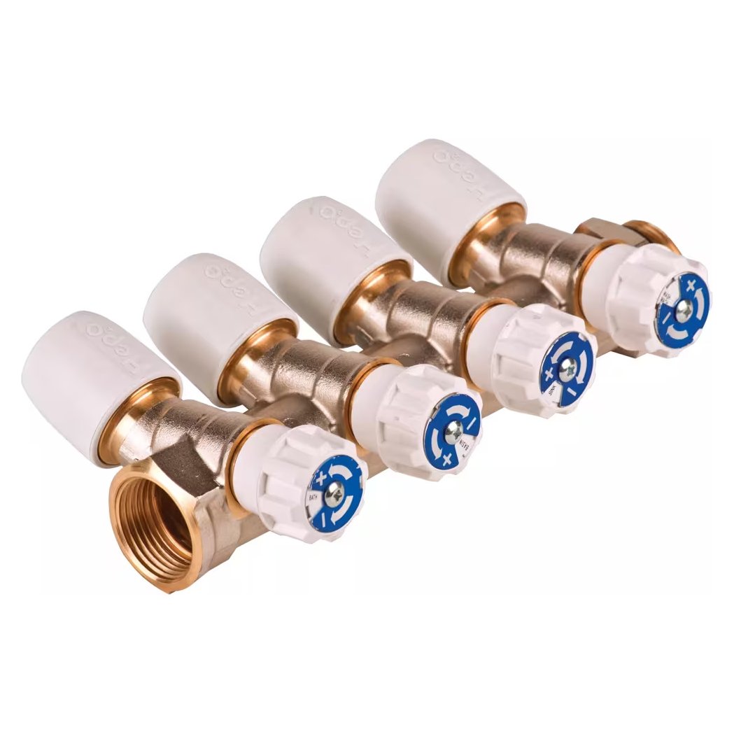 Hep2O 4 Port Valved Manifold 15mm