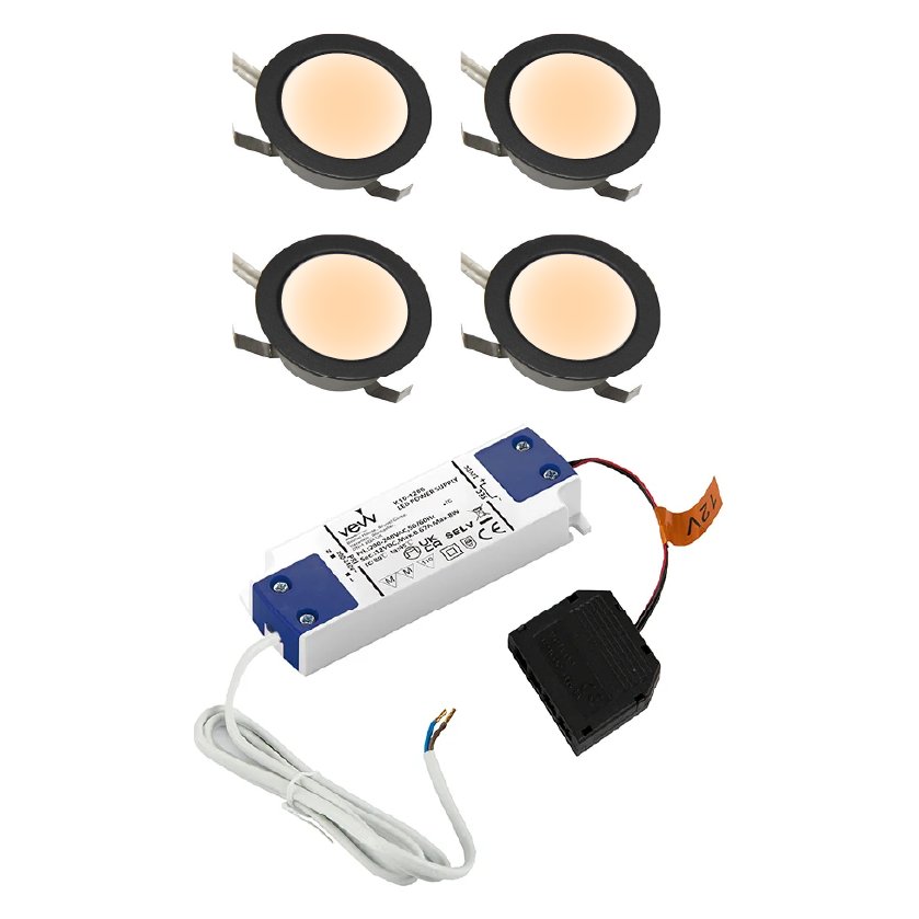 Sola IP65 Round 4 Light Spot Kit Warm White & Driver