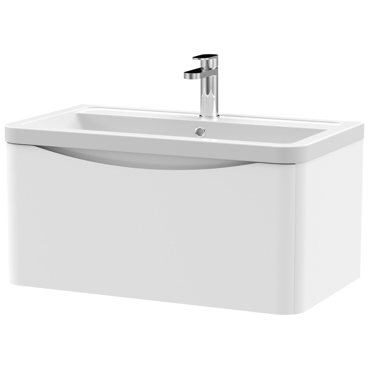 Lunar 800mm Wall Hung 1-Drawer Vanity Unit & Ceramic Basin