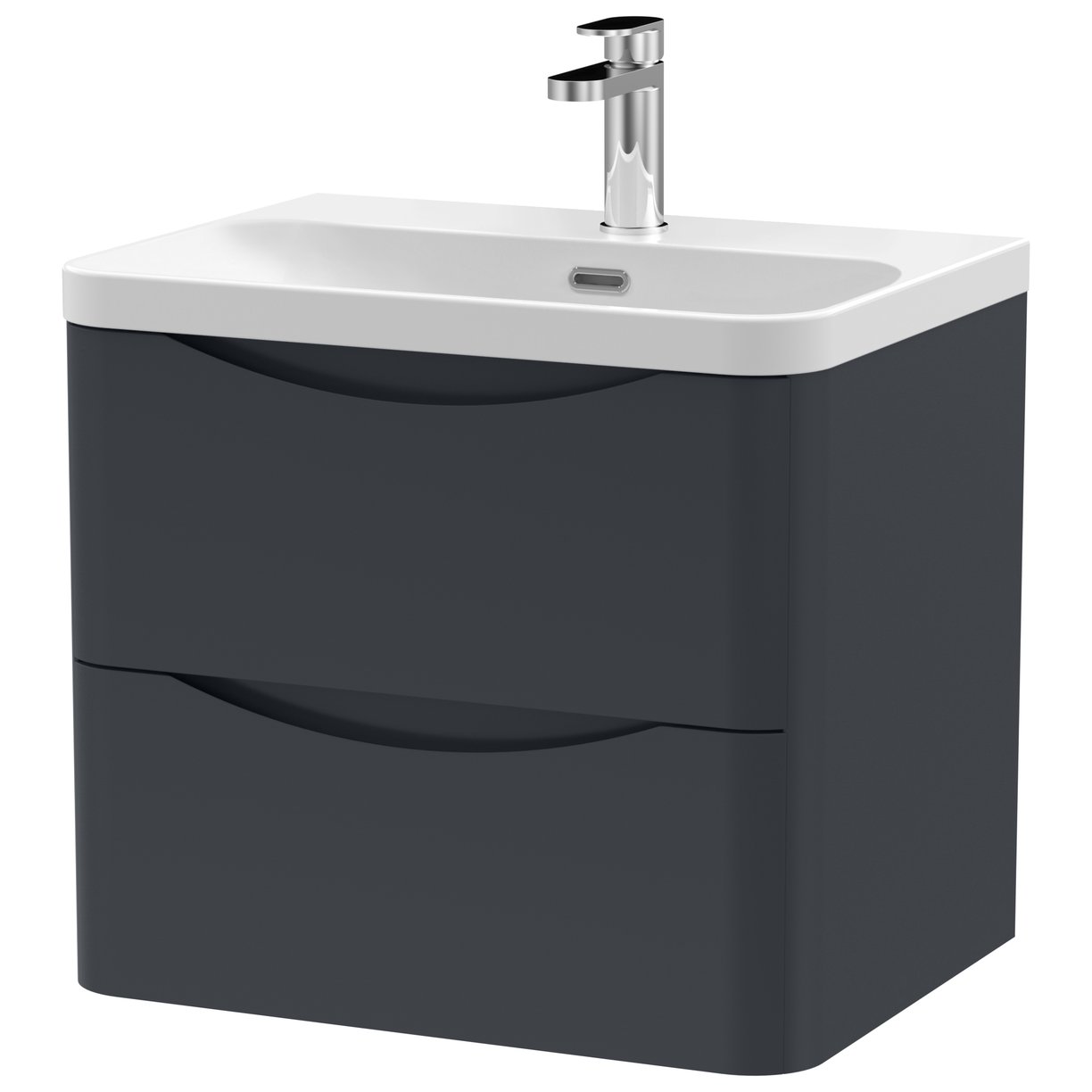 Lunar 600mm Wall Hung 2-Drawer Vanity & Thin-Edge Ceramic Basin