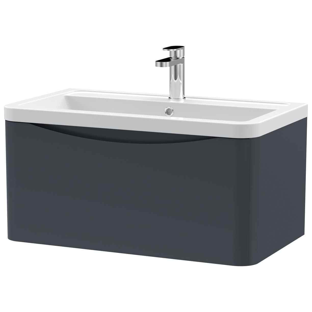 Lunar 800mm Wall Hung 1-Drawer Vanity Unit & Ceramic Basin