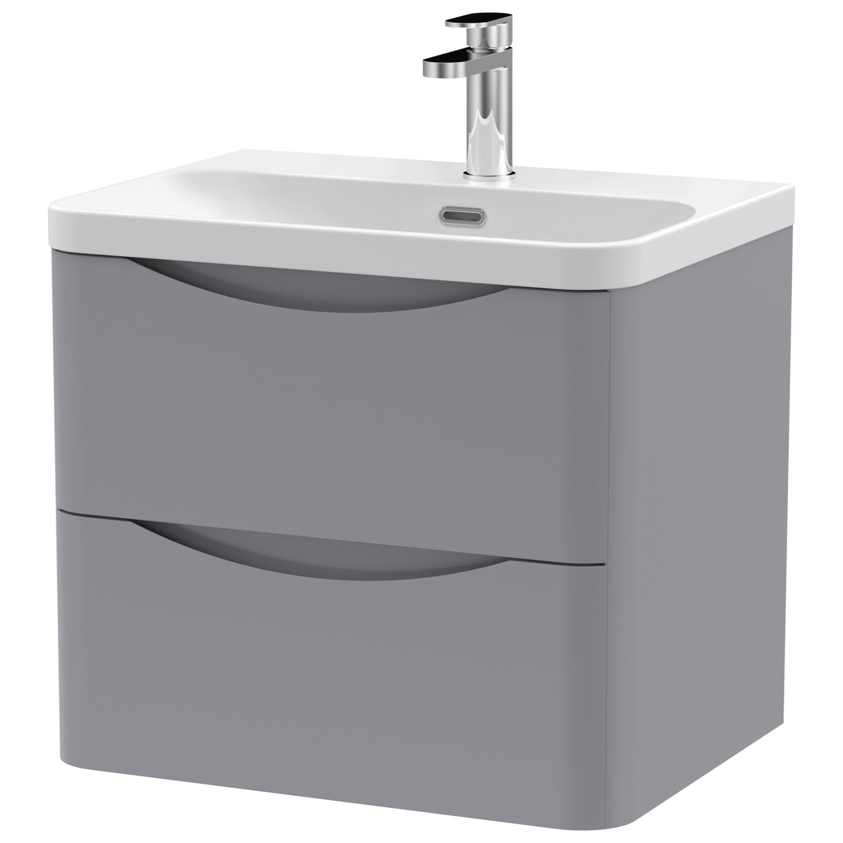 Lunar 600mm Wall Hung 2-Drawer Vanity & Thin-Edge Ceramic Basin