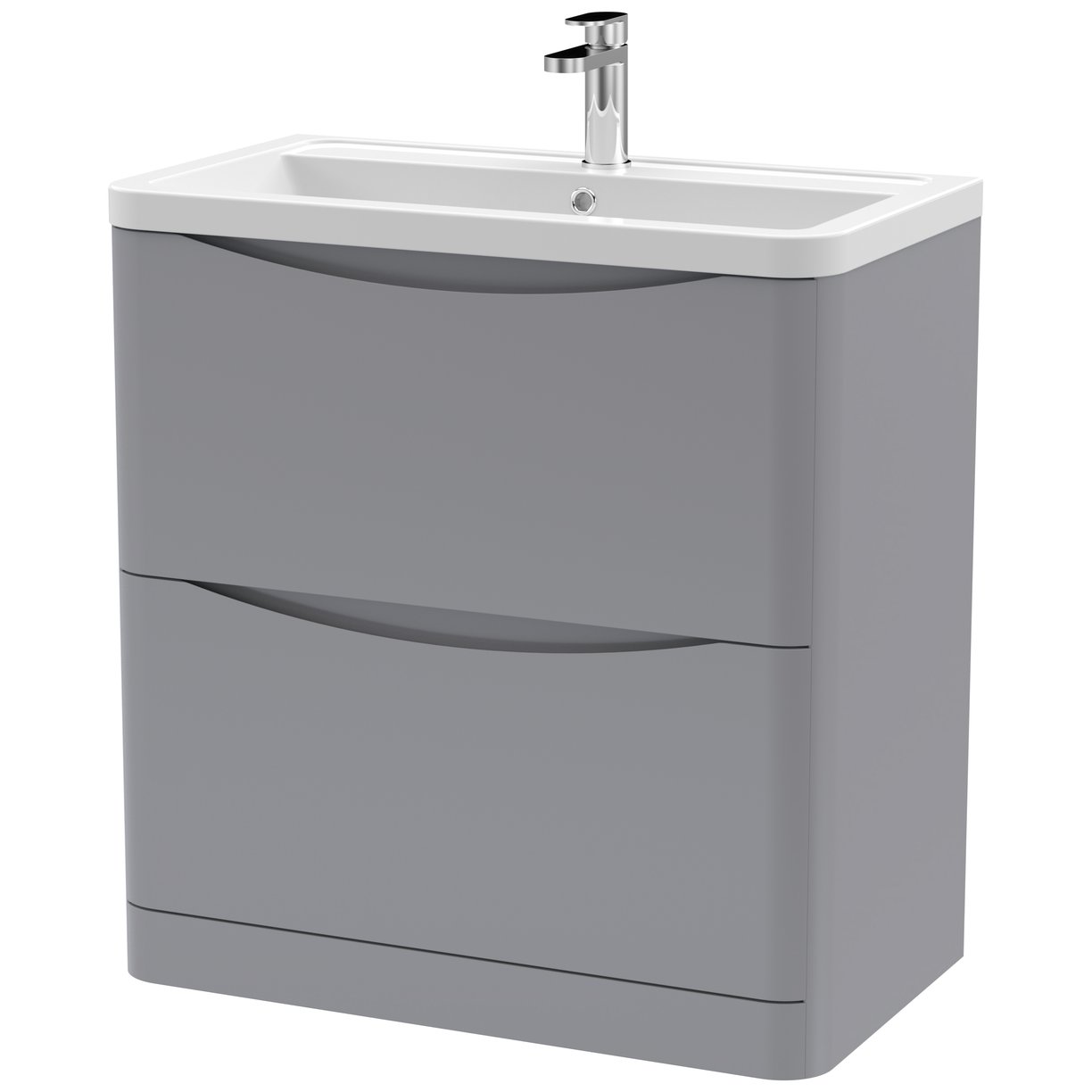Lunar 800mm Floor Standing 2-Drawer Vanity Unit & Ceramic Basin