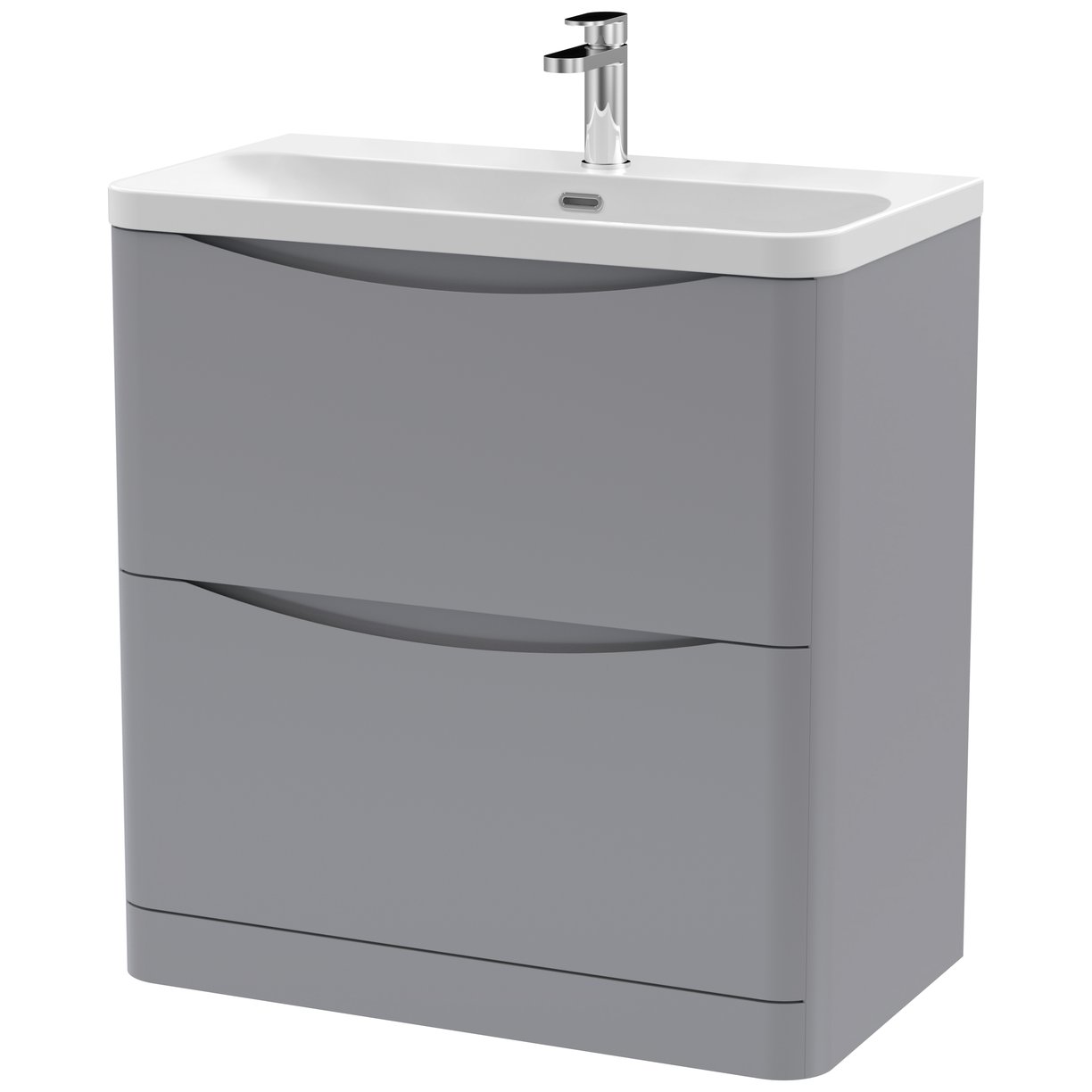 Lunar 800mm Floor Standing 2-Drawer Vanity & Thin-Edge Ceramic Basin