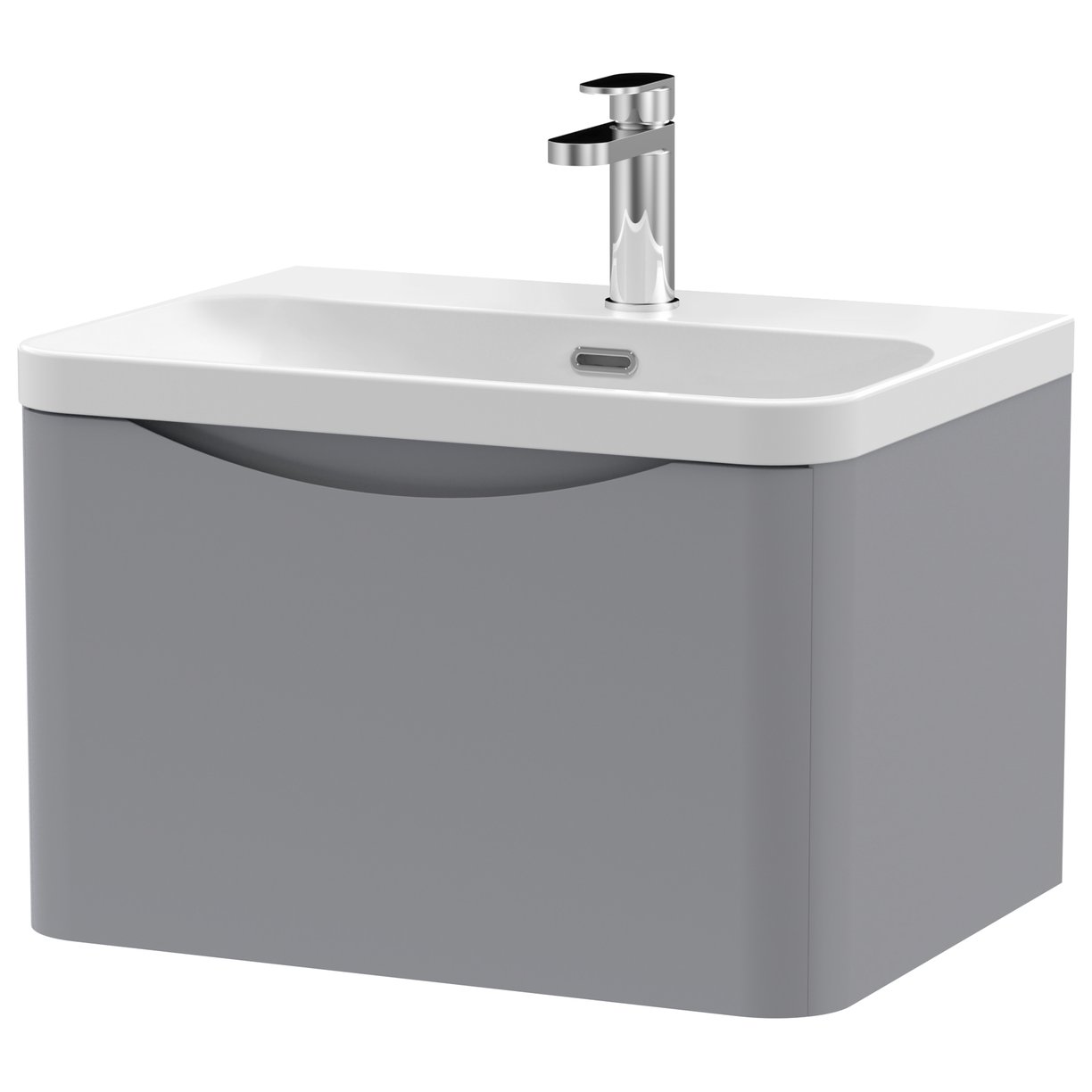 Lunar 600mm Wall Hung 1-Drawer Vanity & Thin-Edge Ceramic Basin