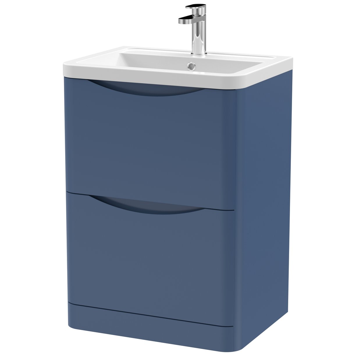 Lunar 600mm Floor Standing 2-Drawer Vanity Unit & Ceramic Basin