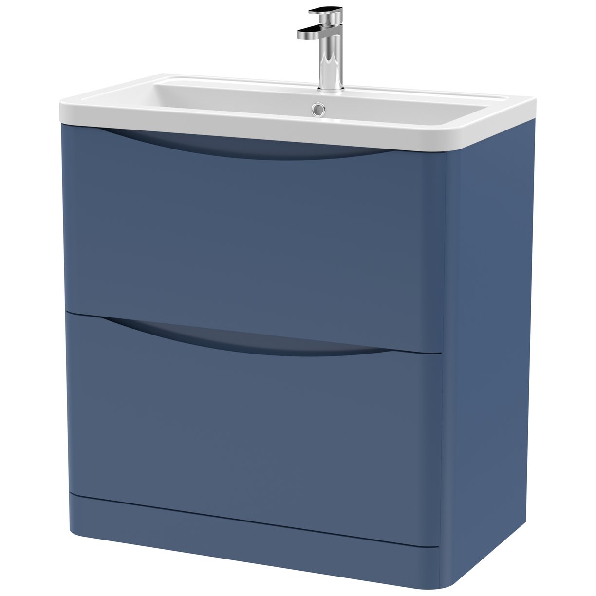 Lunar 800mm Floor Standing 2-Drawer Vanity Unit & Ceramic Basin