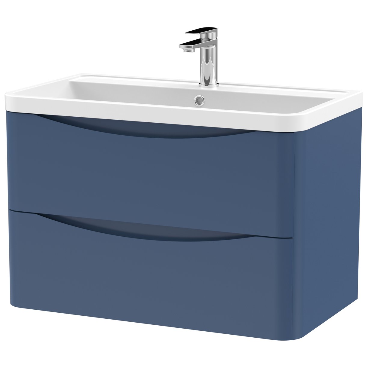 Lunar 800mm Wall Hung 2-Drawer Vanity Unit & Polymarble Basin