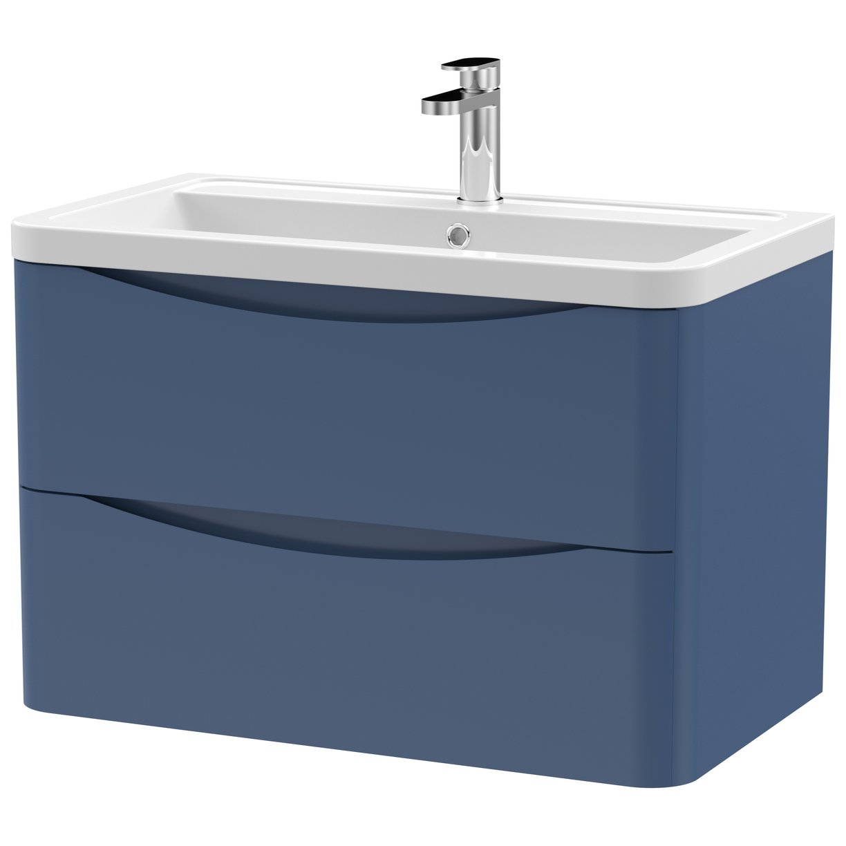 Lunar 800mm Wall Hung 2-Drawer Vanity Unit & Ceramic Basin